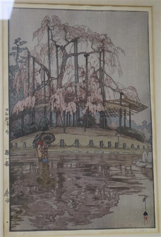 Hiroshi Yoshida Yozakura in Rain c.1930 15 x 10in.